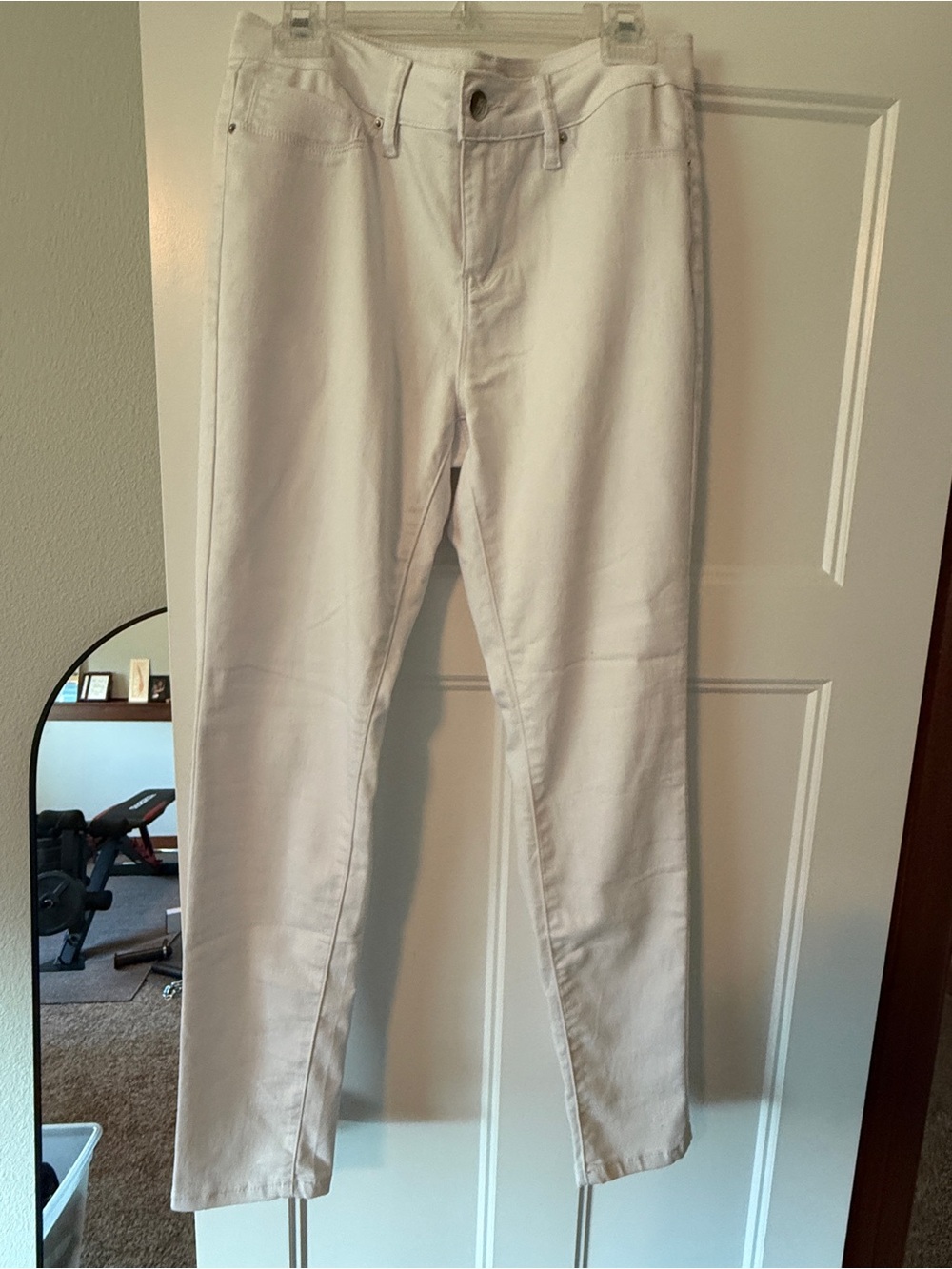 Royalty white women’s stretch, high rise jeans, size 10